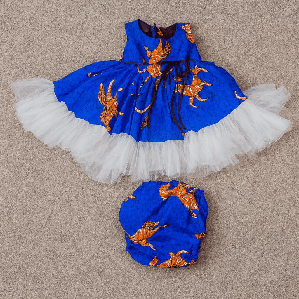 Robe bébé en wax + culotte