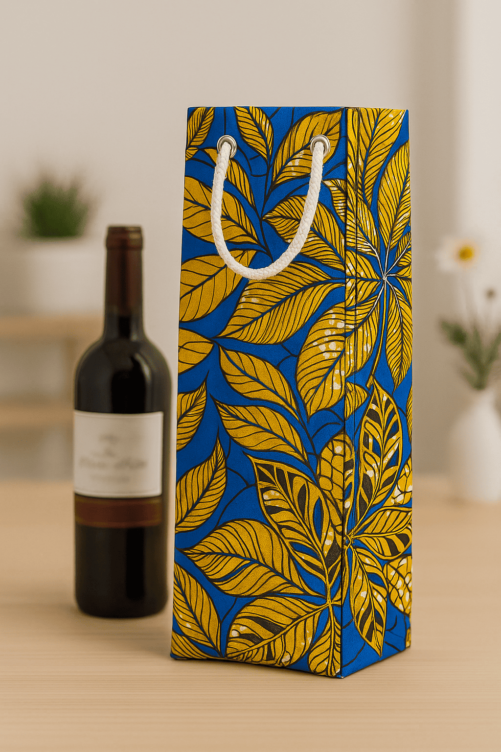 Sac à vin réutilisable en wax